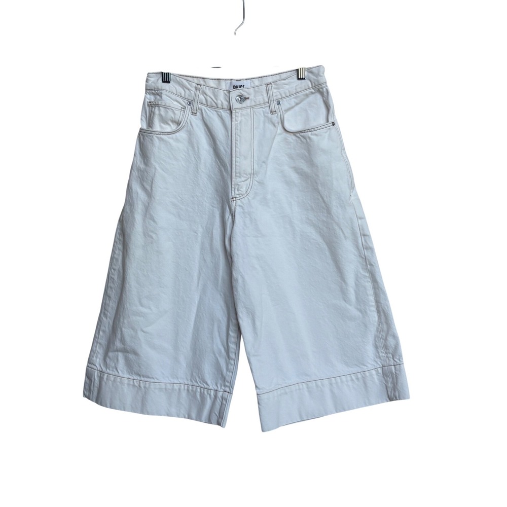 PAIGE White Wide-Leg Cropped Jean Shorts - Picture 2 of 11